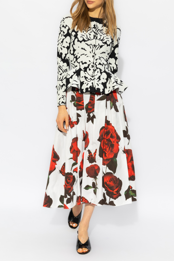 Alexander McQueen Floral Motif Skirt
