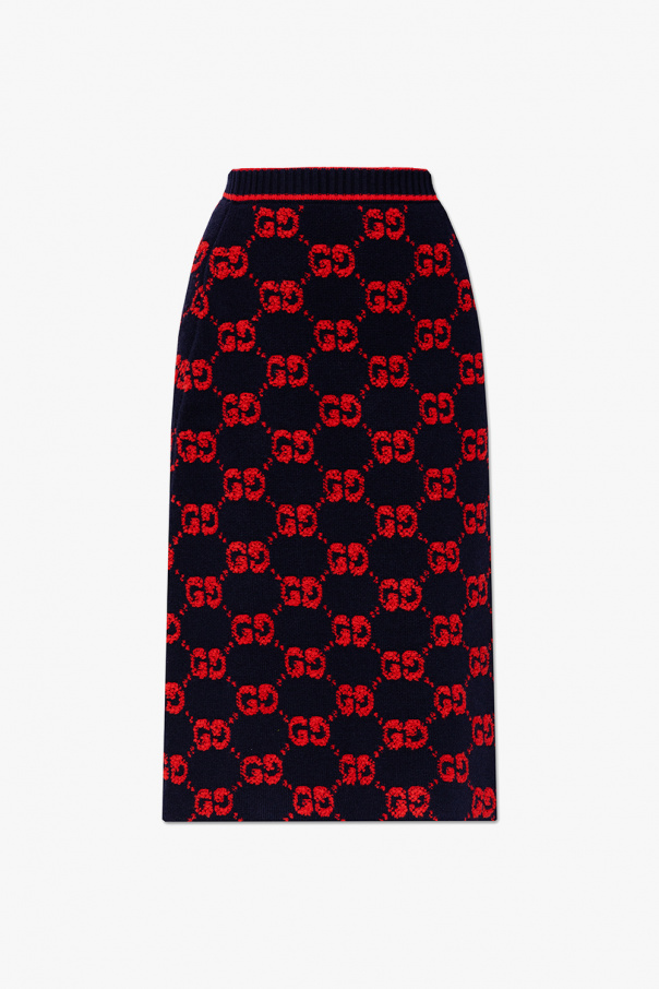 gucci BELTED Monogrammed skirt