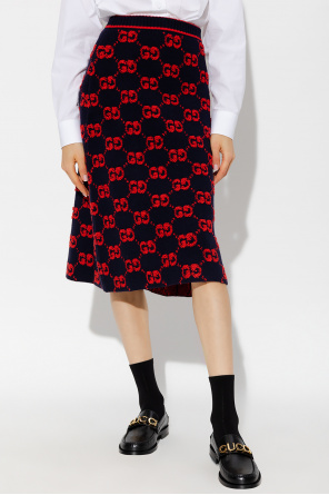 gucci BELTED Monogrammed skirt