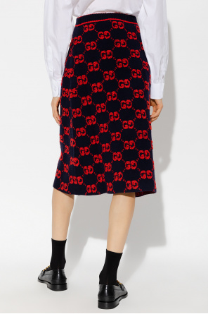 gucci BELTED Monogrammed skirt