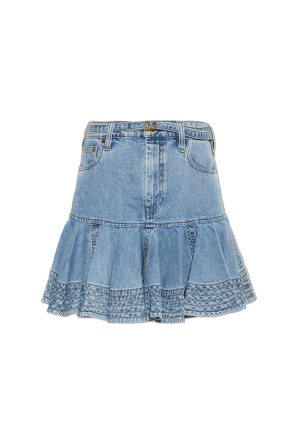 Denim skirt with belt