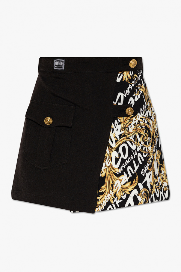 monogram-print high-waist cycling shorts Patterned skirt