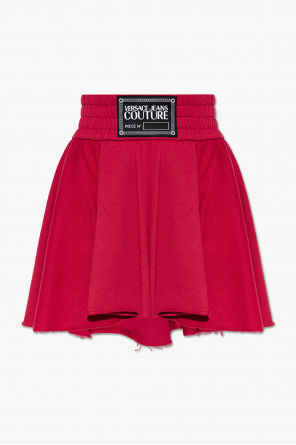 red mini shorts