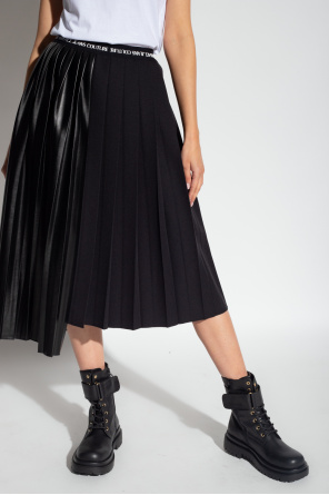 Mairaa Washed Down Black Jeans Pleated skirt