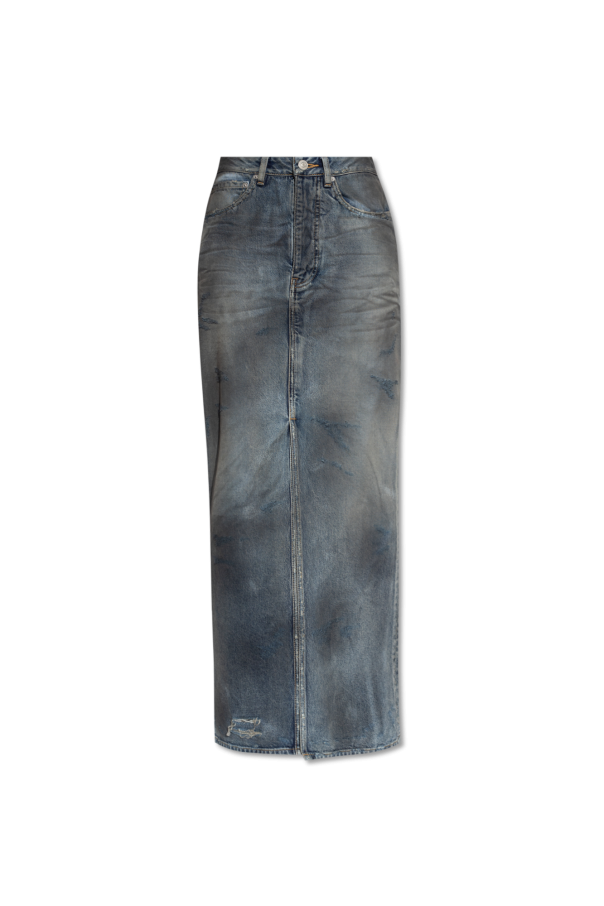 Balenciaga Jeansowa spódnica z efektem ‘vintage’