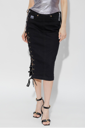 Versace jeans women Couture Denim skirt with lacing