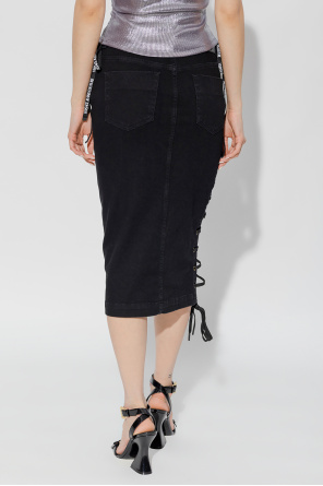 Versace Track Jeans Couture Denim skirt with lacing