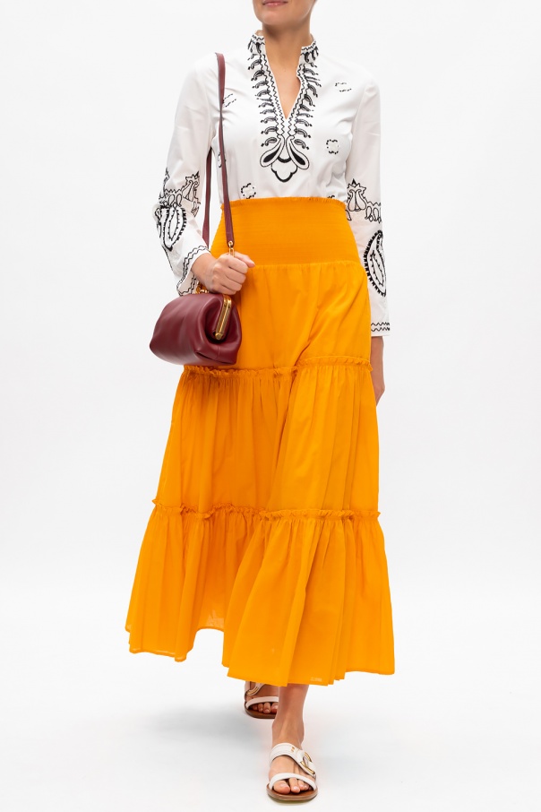 Orange Ruffled skirt Tory Burch - Vitkac HK