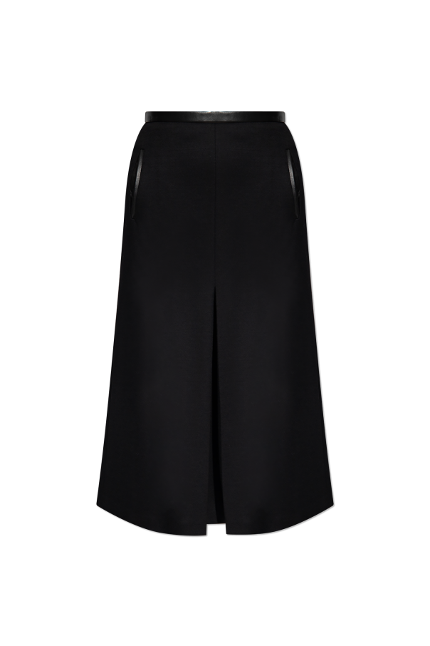 Skirt with leather trim od Saint Laurent