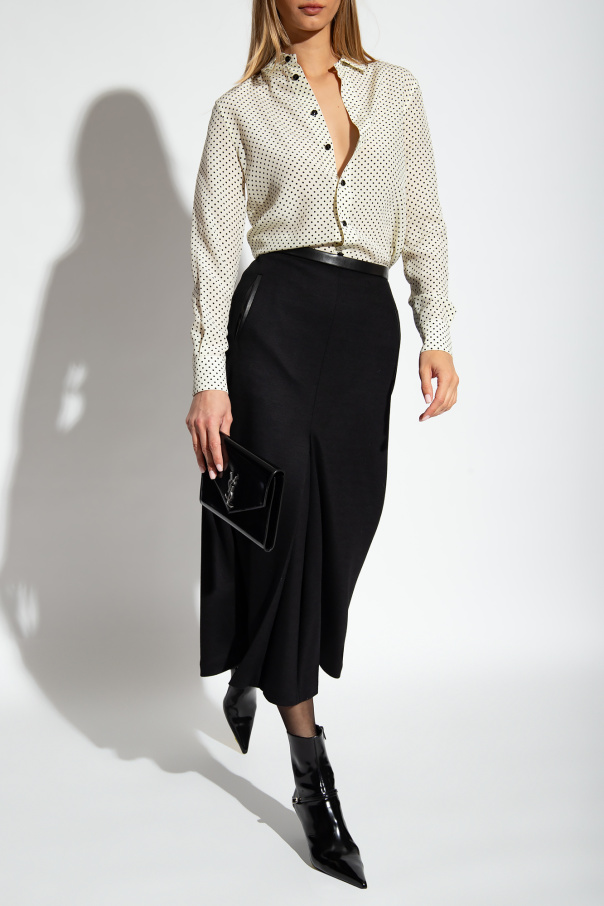 Saint Laurent Skirt with leather trim