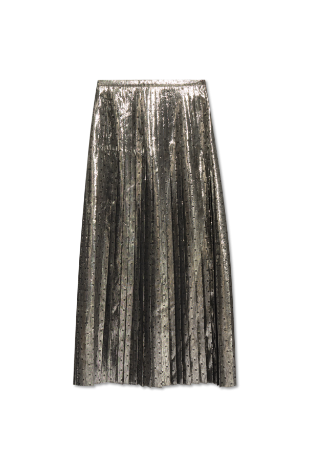 Plisowana spódnica ze wzorem w kropki od Gucci