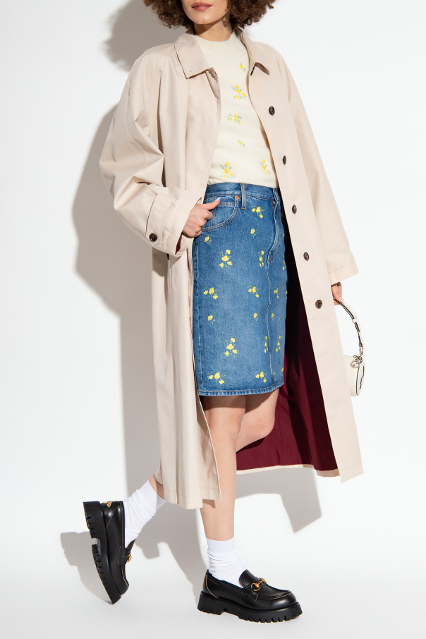 Gucci Denim skirt with floral motif