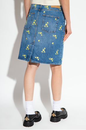 Gucci Denim skirt with floral motif