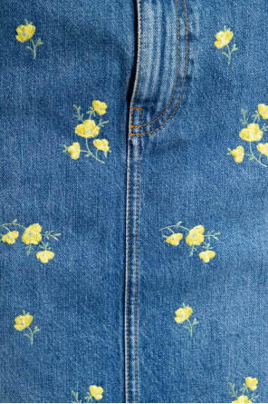 Gucci Jeansowa spódnica z motywem kwiatowym