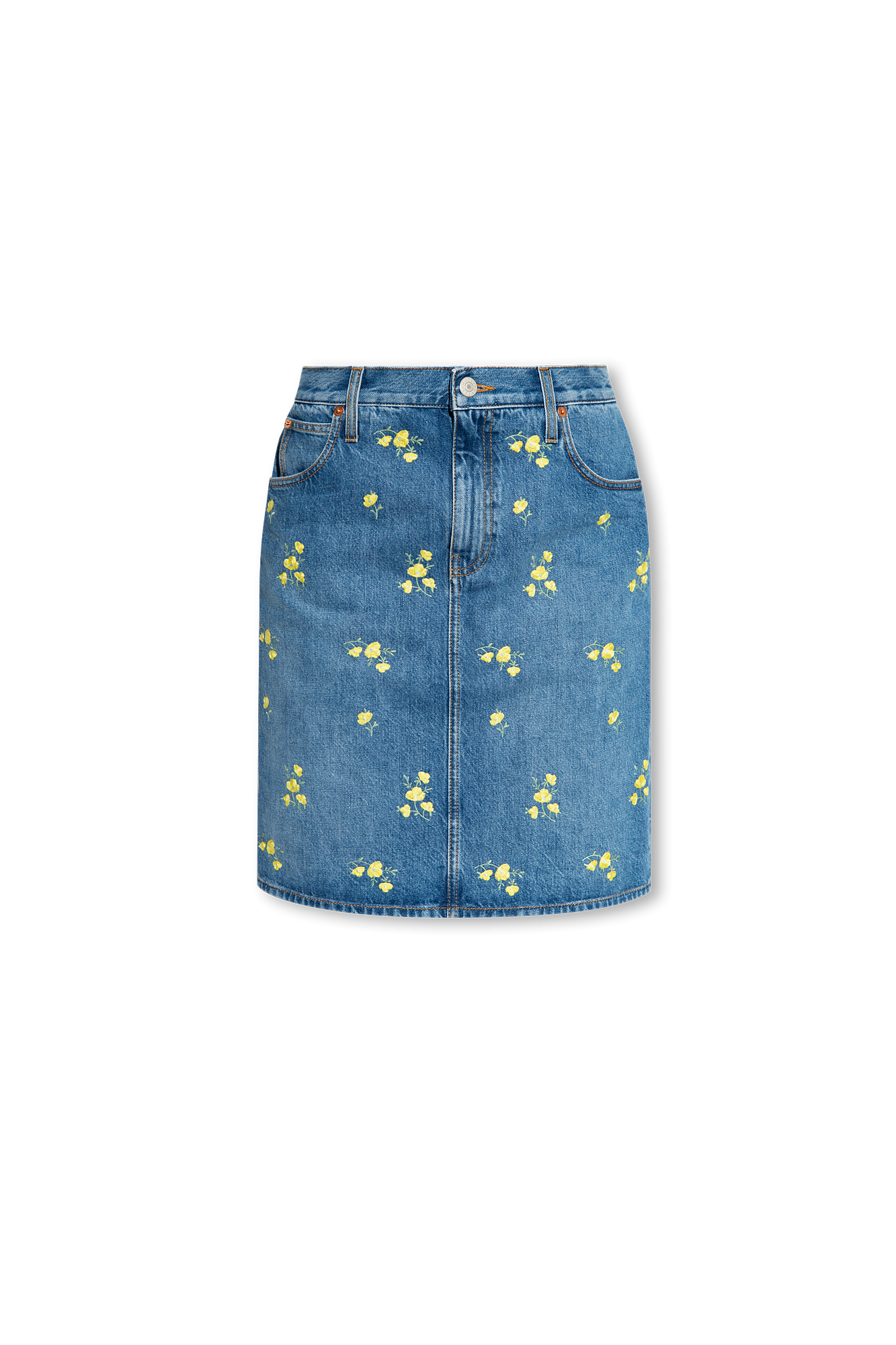 Gucci Denim skirt with floral motif