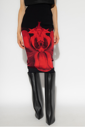 Alexander McQueen Pencil skirt with orchid motif