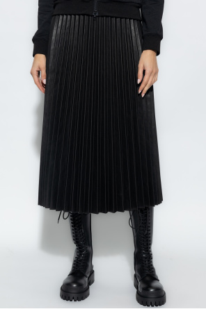 Balenciaga Leather pleated skirt