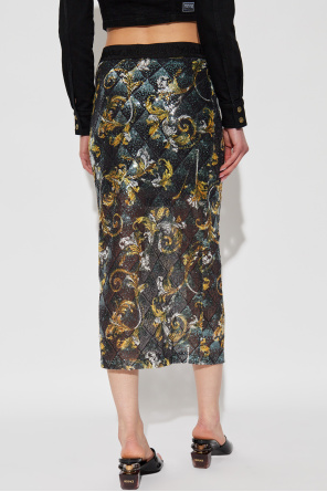 Versace Jeans Couture Falda de lentejuelas con estampado barocco