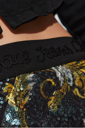 Versace Jeans Couture Falda de lentejuelas con estampado barocco