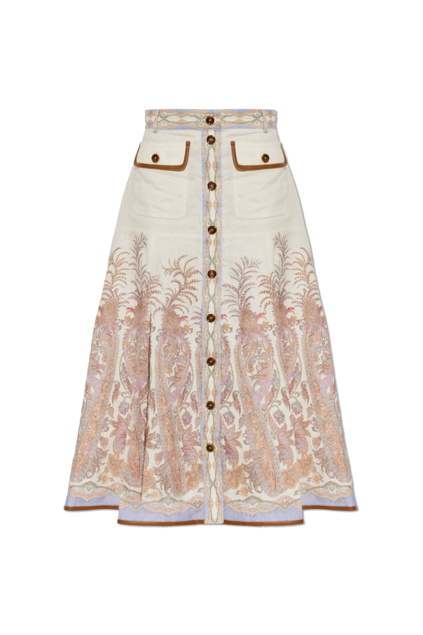 Linen skirt with print od Zimmermann