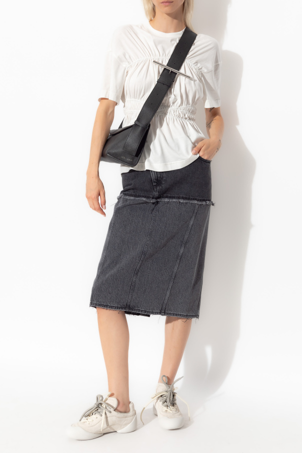 Alexander McQueen Denim Skirt with Cut-Out