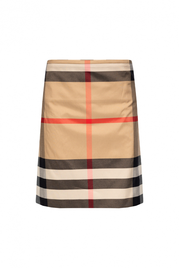 burberry Nude Checked kilt with pleats