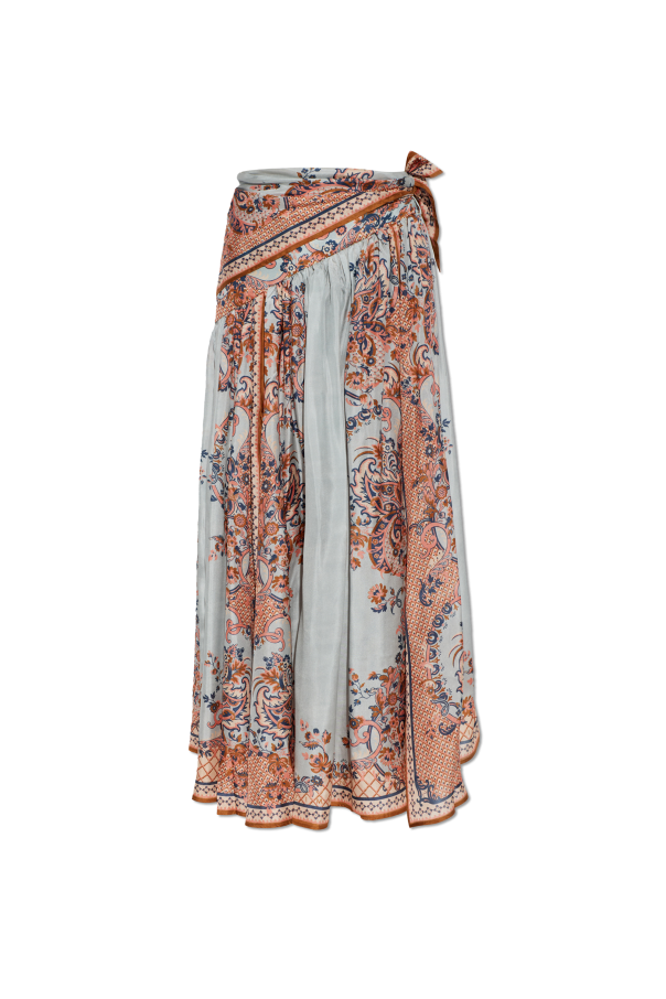 Silk skirt with decorative tie od Zimmermann