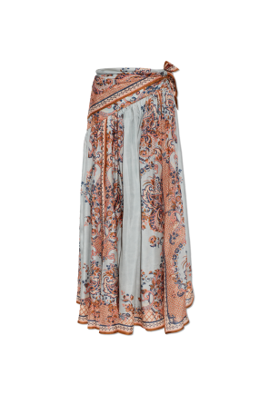 Silk skirt with decorative tie