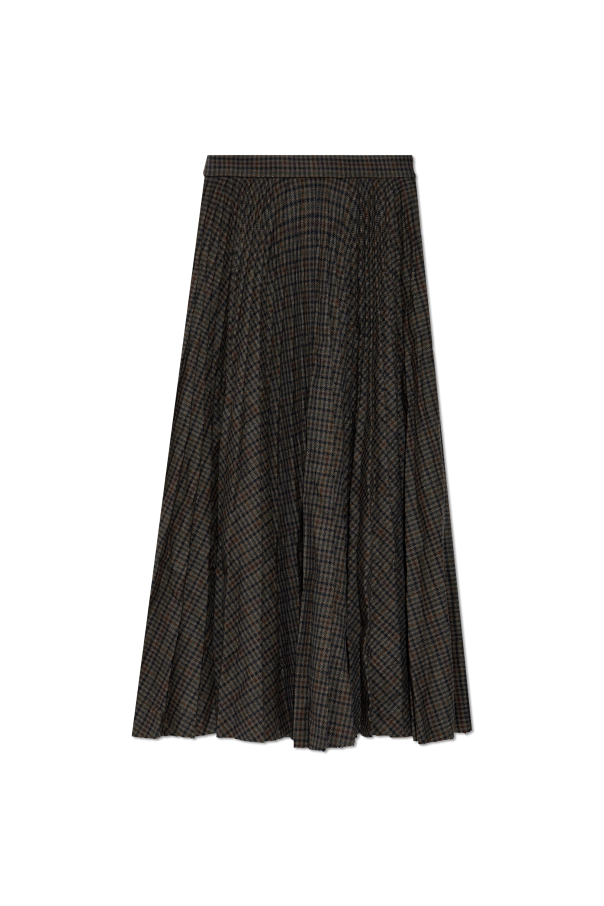 Balenciaga Pleated skirt with check pattern