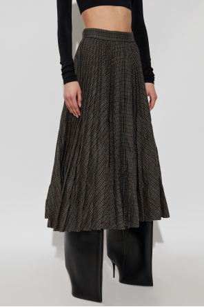 Balenciaga Pleated skirt with check pattern