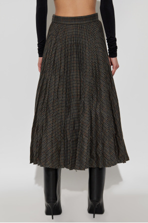 Balenciaga Pleated skirt with check pattern