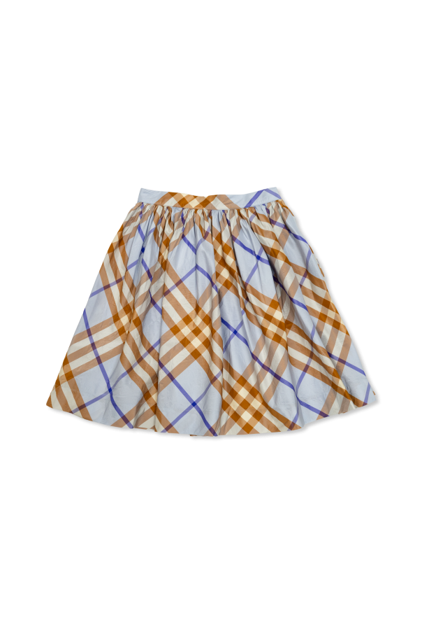 burberry Archive Kids Silk skirt with check pattern