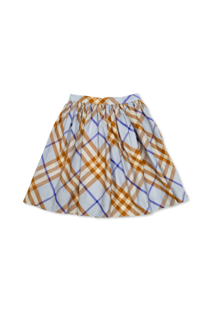 Silk skirt with check pattern