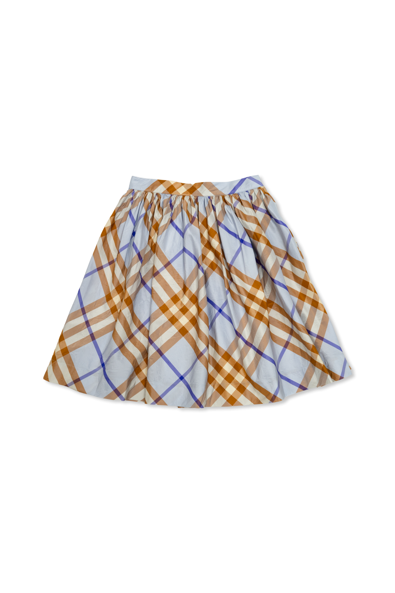 Burberry Kids Silk skirt with check pattern