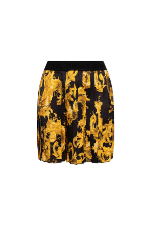 Plisowana spódnica ze wzorem `barocco` od Versace Jeans Couture