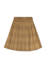 Burberry Kids beige Pleated skirt with check pattern