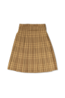 Burberry Kids beige Pleated skirt with check pattern