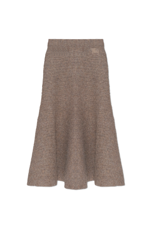 Falda de lana de corte asimétrico