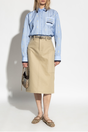 Cotton skirt with back slit od Gucci