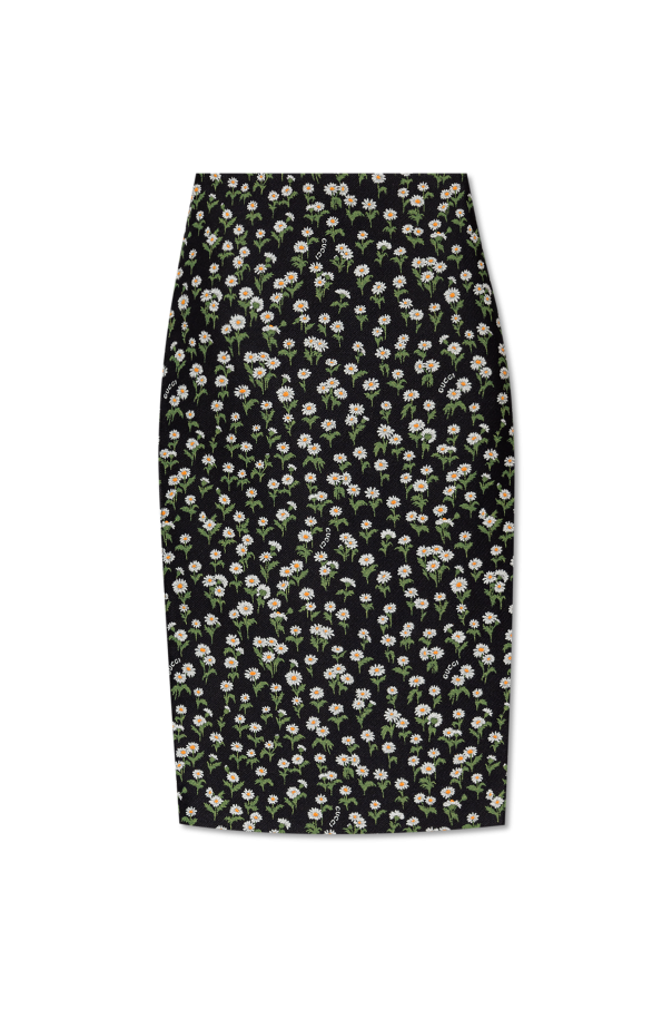 Patterned skirt with slit od Gucci