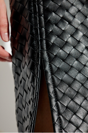 Bottega Veneta Leather skirt with side slit