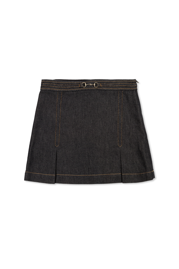 Pleated denim skirt od Gucci Kids