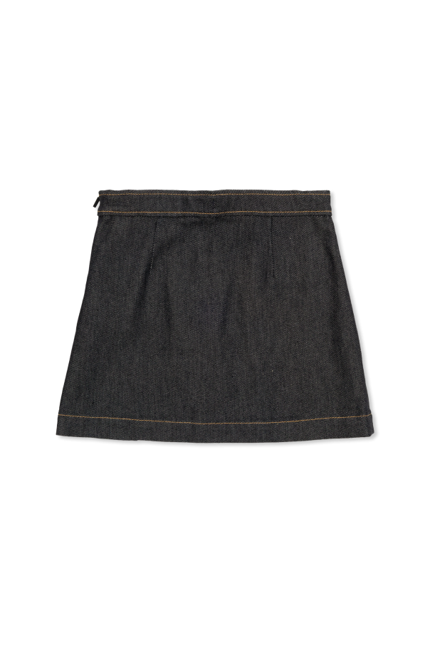 Gucci Kids Falda vaquera con pliegues