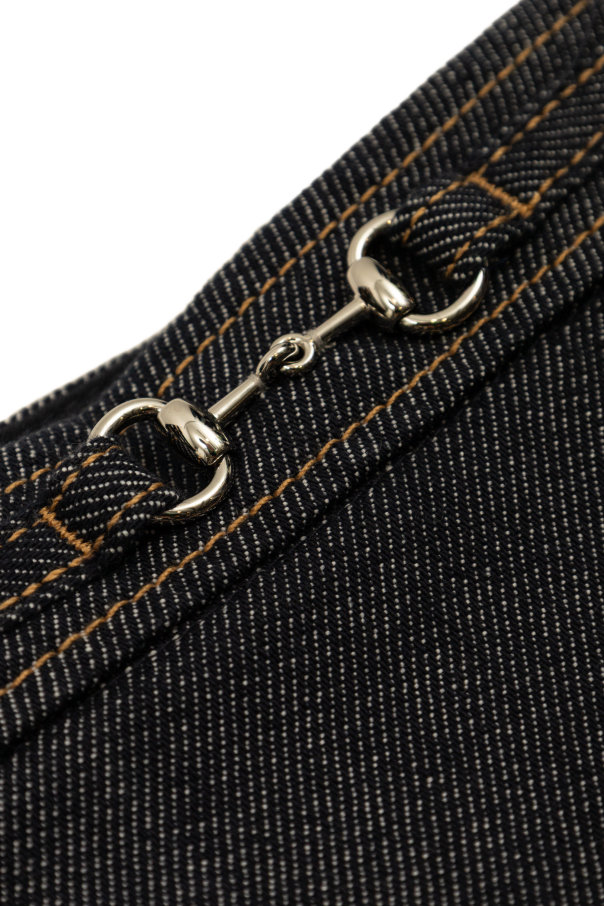 Gucci Kids Falda vaquera con pliegues