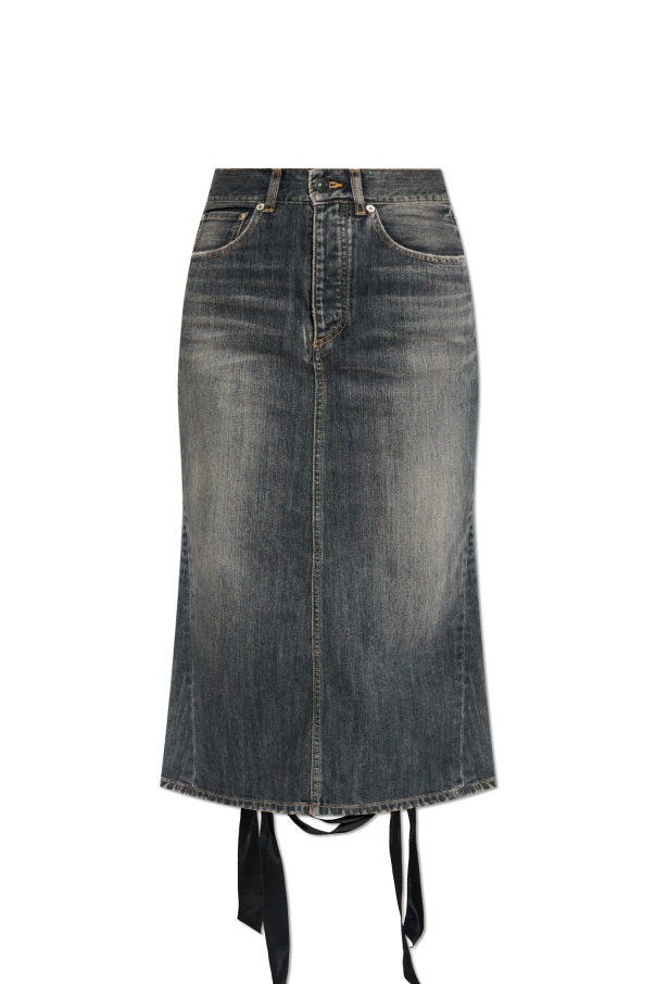 Balenciaga Denim skirt with a decorative ribbon at the back