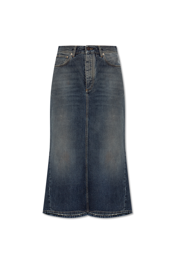 Balenciaga Jeansowa spódnica z efektem `vintage`