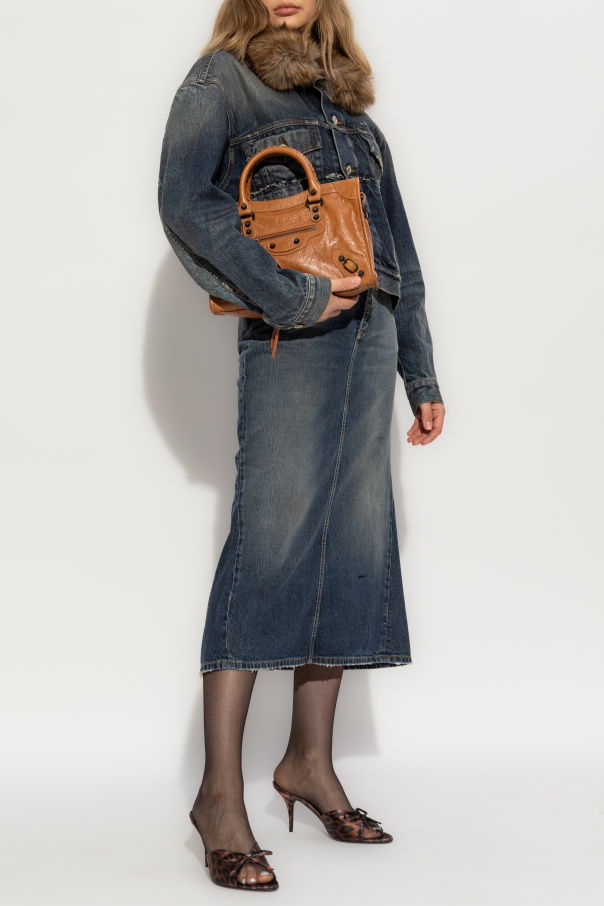 Balenciaga Jeansowa spódnica z efektem `vintage`