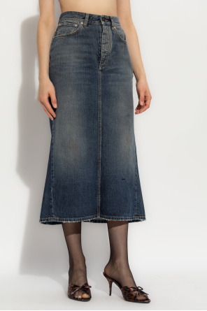 Balenciaga Jeansowa spódnica z efektem `vintage`