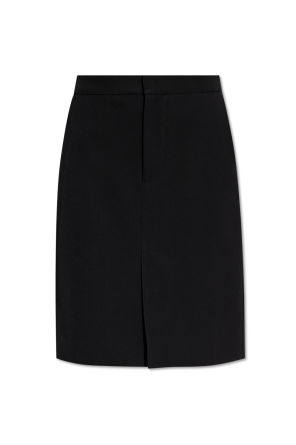Wool skirt with slits