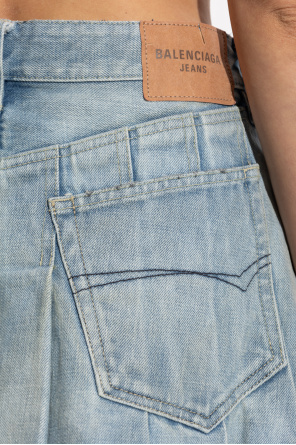 Balenciaga Pleated denim skirt